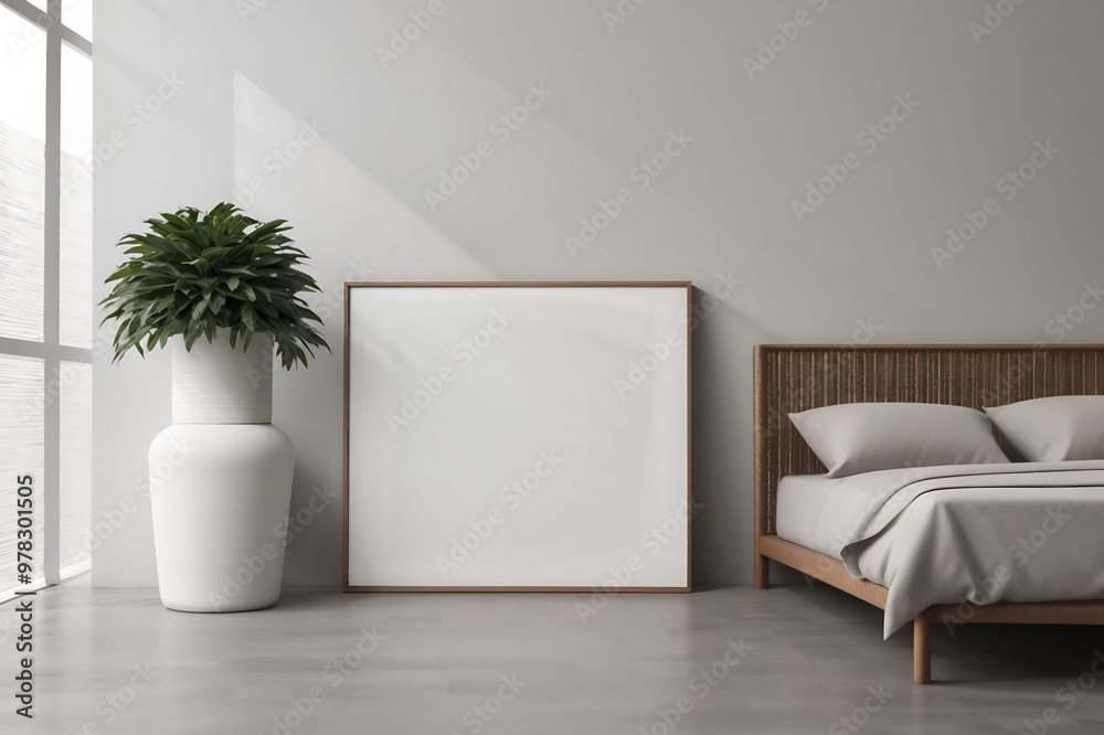 Frame mockup in bedroom interior background, mockup frame design, frame mockup Frame mockup in bedroom interior background, mockup frame design, frame mockup