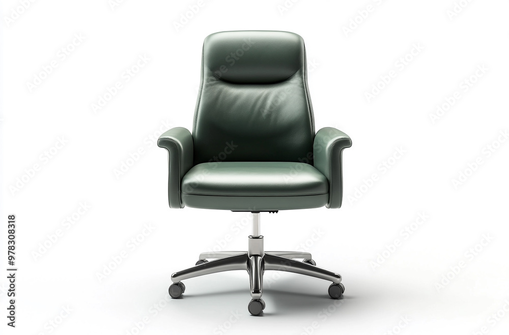 an office chair with leather, armrests and metal legs on the base an office chair with leather, armrests and metal legs on the base