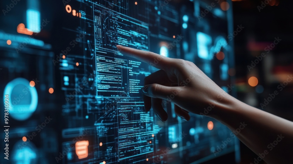 Hand Interacting with Digital Interface Hand Interacting with Digital Interface