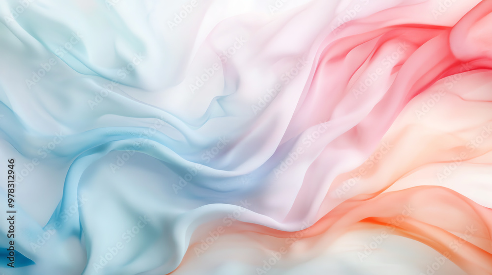 Abstract background of flowing pastel blue, pink, and orange fabric. Abstract background of flowing pastel blue, pink, and orange fabric.