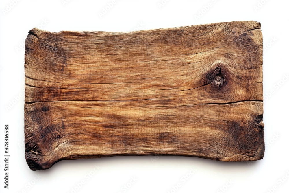 Old wooden board background, top view isolated on a white background