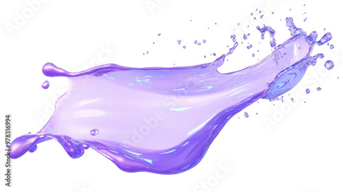 A splash of purple liquid, creating dynamic movement and visual interest.