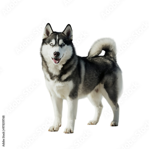 Husky dog on isolated on transparent background