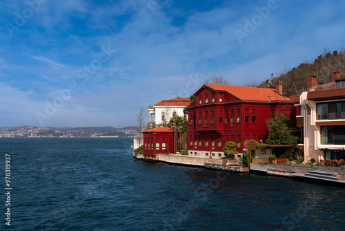 The neighbourhood on the Asian side of the Bosphorus strait Kanlıca in the Beykoz district of Istanbul Province on a sunny day, Istanbul, Turkey photo