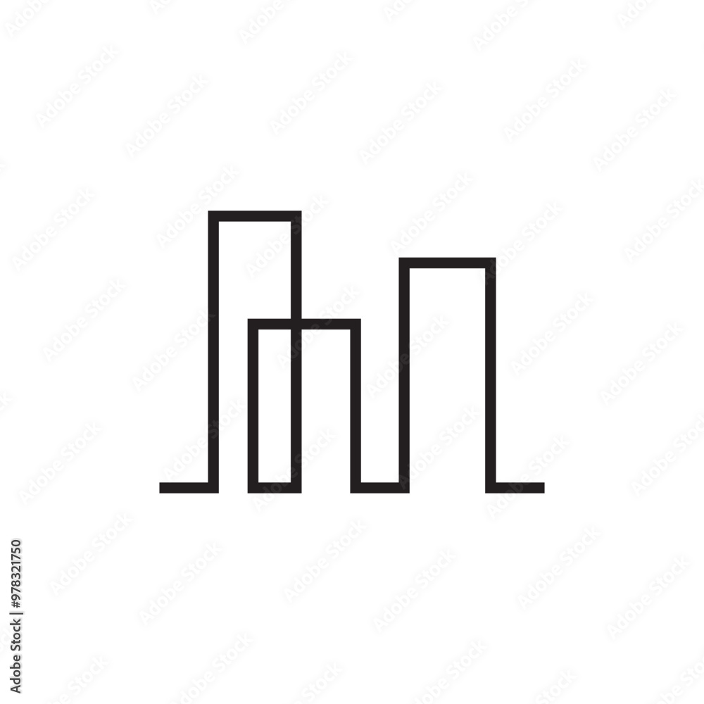 Modern City skyline vector icon background Modern City skyline vector icon background