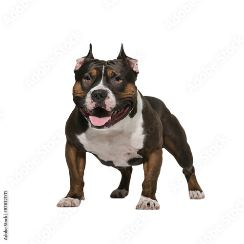 Pit Bull dog on isolated transparent background