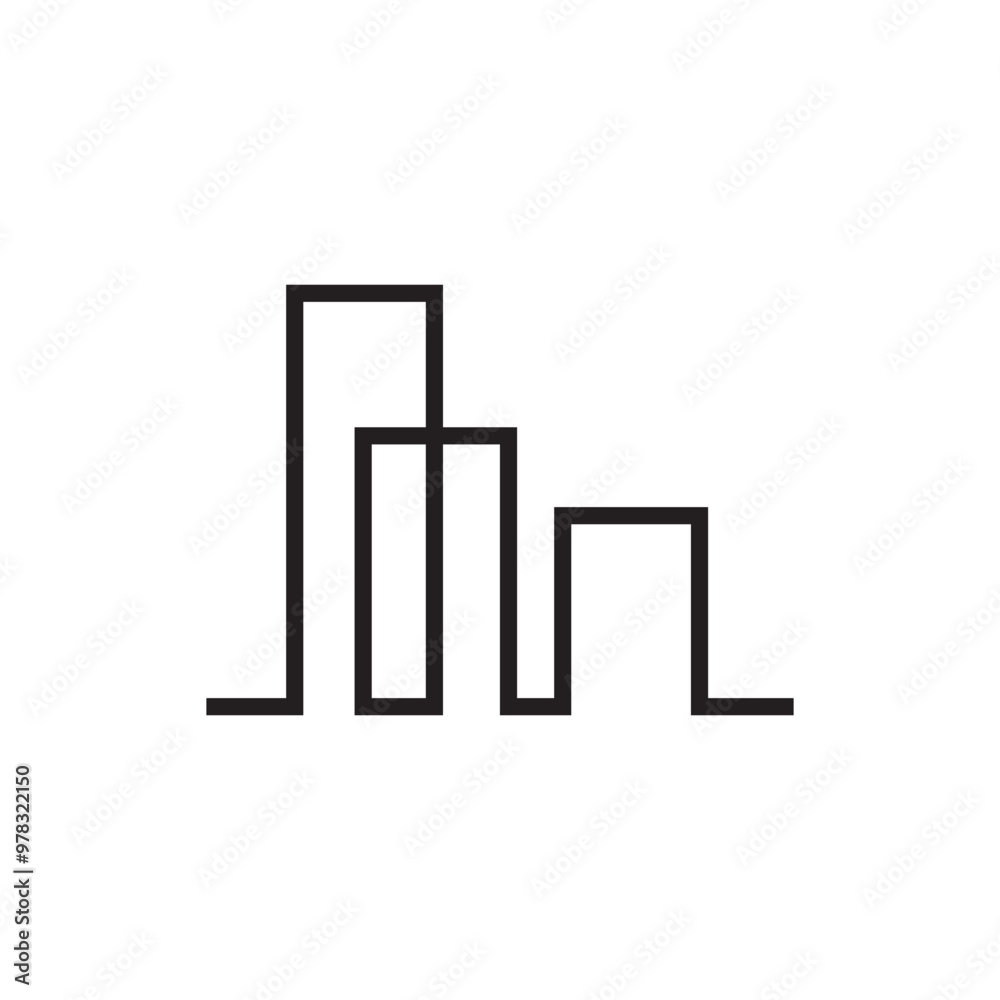 Modern City skyline vector icon background Modern City skyline vector icon background