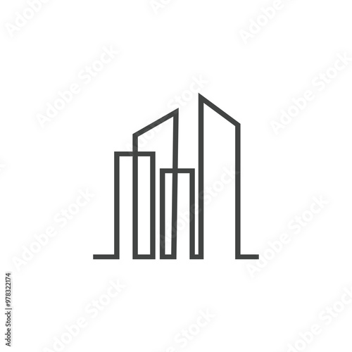 Modern City skyline vector icon background