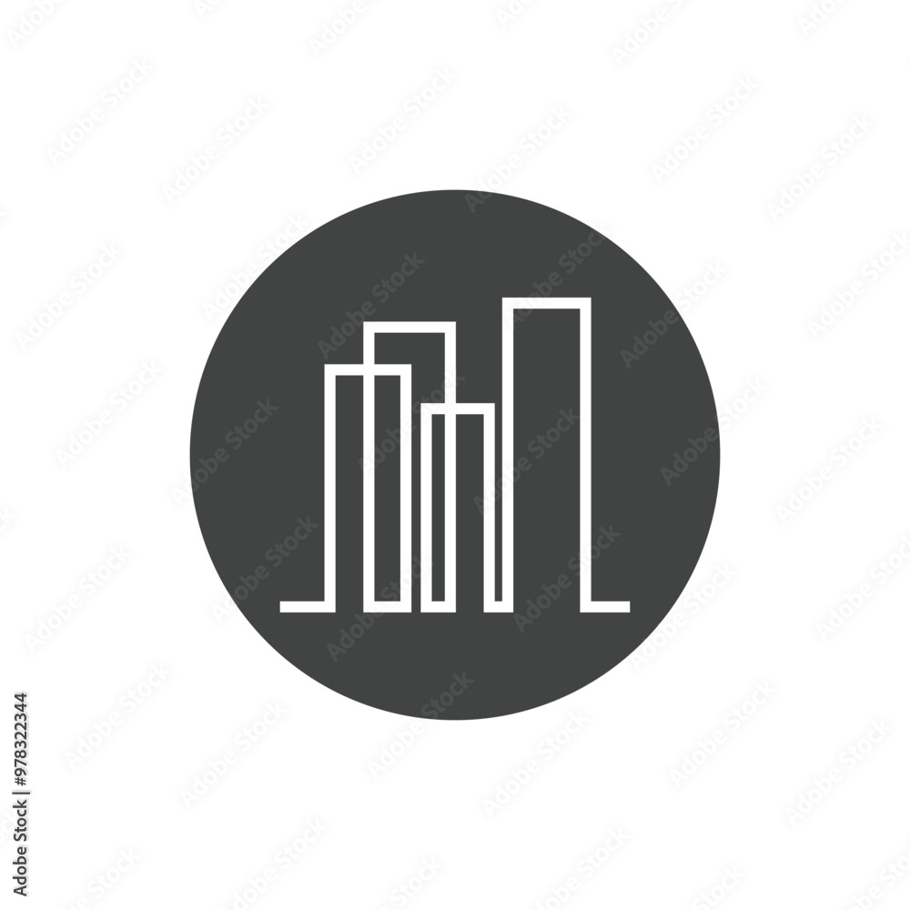 Modern City skyline vector icon background Modern City skyline vector icon background