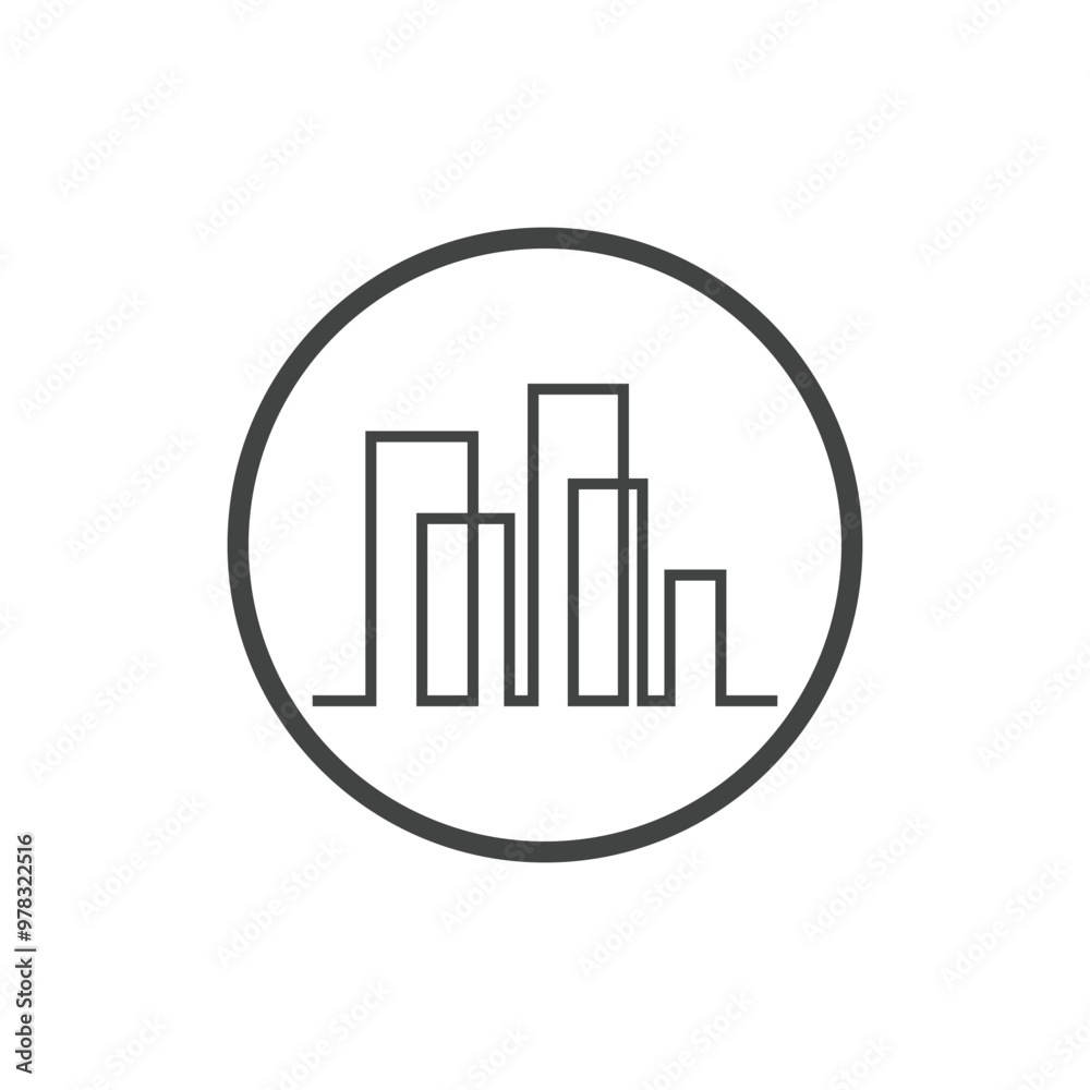 Modern City skyline vector icon background Modern City skyline vector icon background