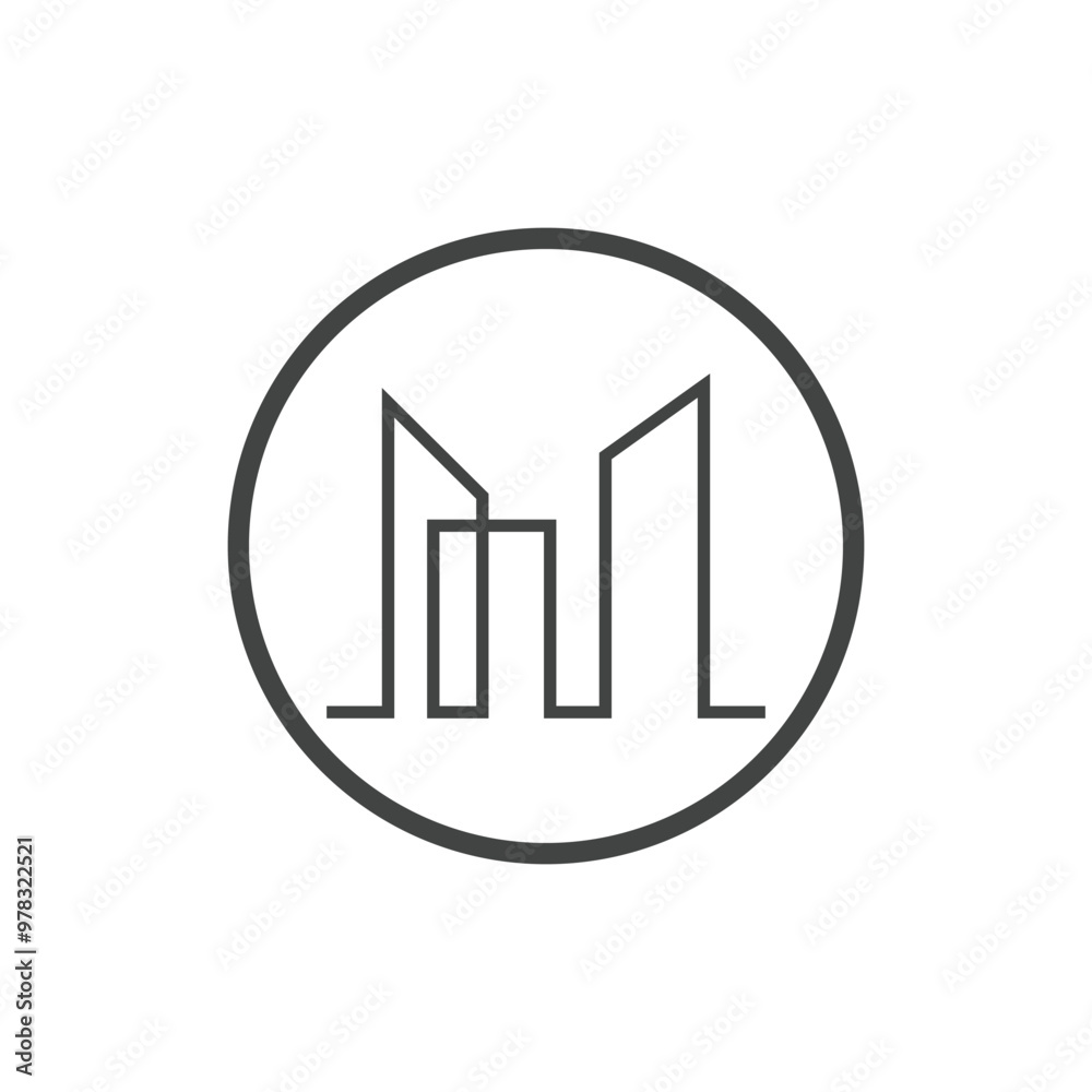 Modern City skyline vector icon background Modern City skyline vector icon background