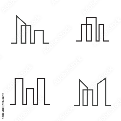 Modern City skyline vector icon background