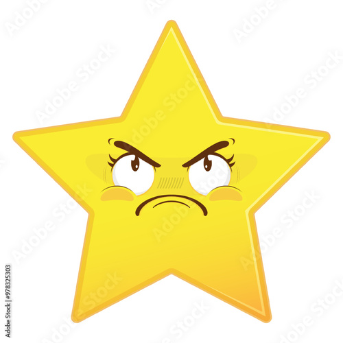 star angry face cartoon cute