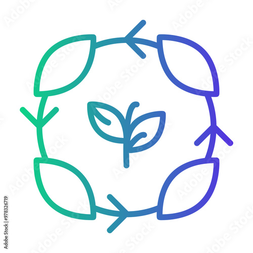 biodegradable Line Gradient Icon