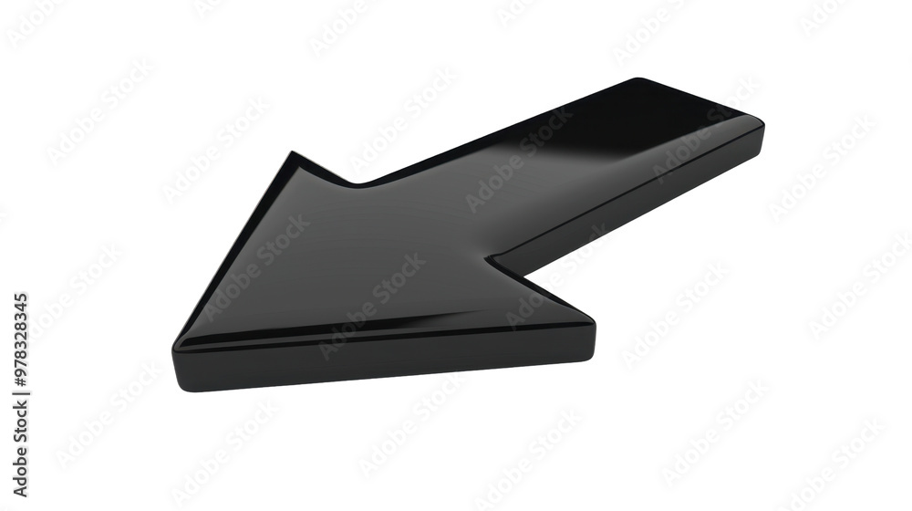 A glossy black left arrow symbol, indicating direction or movement to the left. A glossy black left arrow symbol, indicating direction or movement to the left.