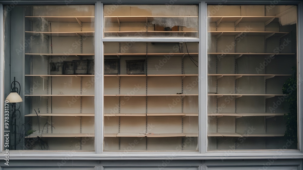 Economic Descent: Abandoned Retail Silhouette Economic Descent: Abandoned Retail Silhouette
