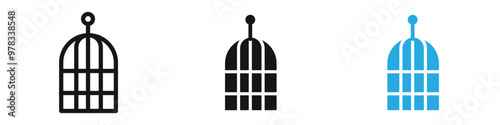 Bird cage icon vector