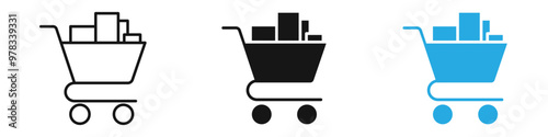 Full cart icon vector