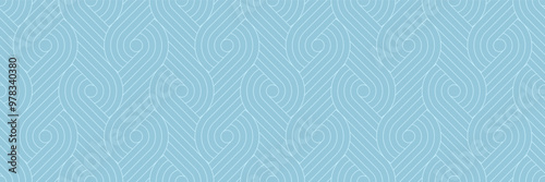 Blue background pattern seamless geometric line circle abstract design vector. Summer background.