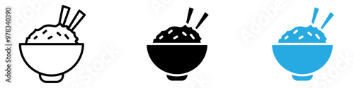 Rice bowl icon vector