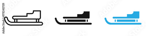 Sled icon vector