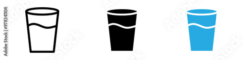 Water glass icon vector