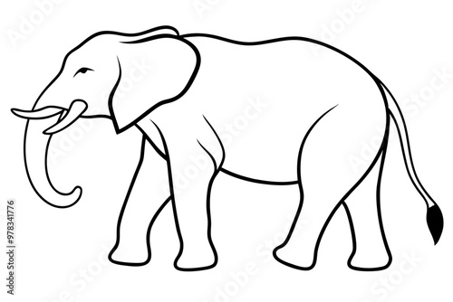 elephant silhouette vector illustration, elephant icon