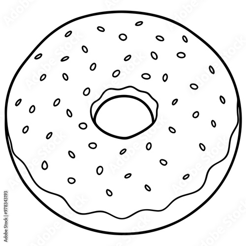 line art of a classic bagel vector illustration 