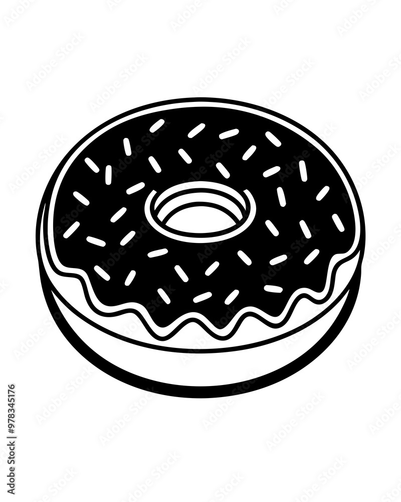 Donut line art vector illustration Donut line art vector illustration