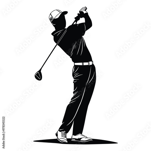 golf player silhouette vector