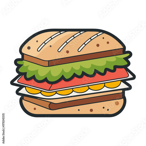 Sandwich with cheese  vector illustration 
