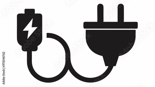  Electric plug icon, Electric plug silhouette. Vector Illustration