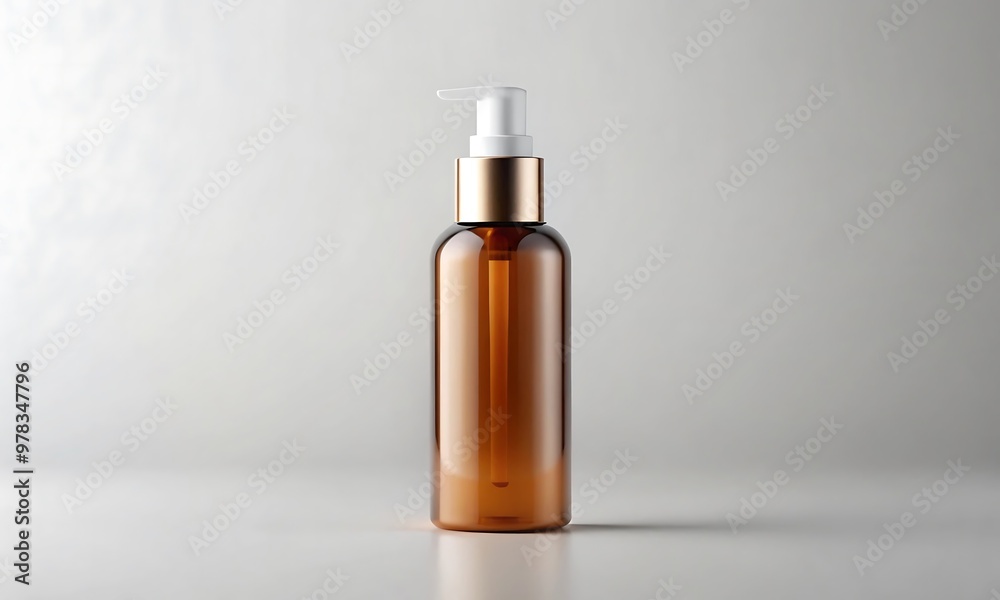 Hair Serum Pump Bottle and Tube Mockup Template Design on White Background Hair Serum Pump Bottle and Tube Mockup Template Design on White Background