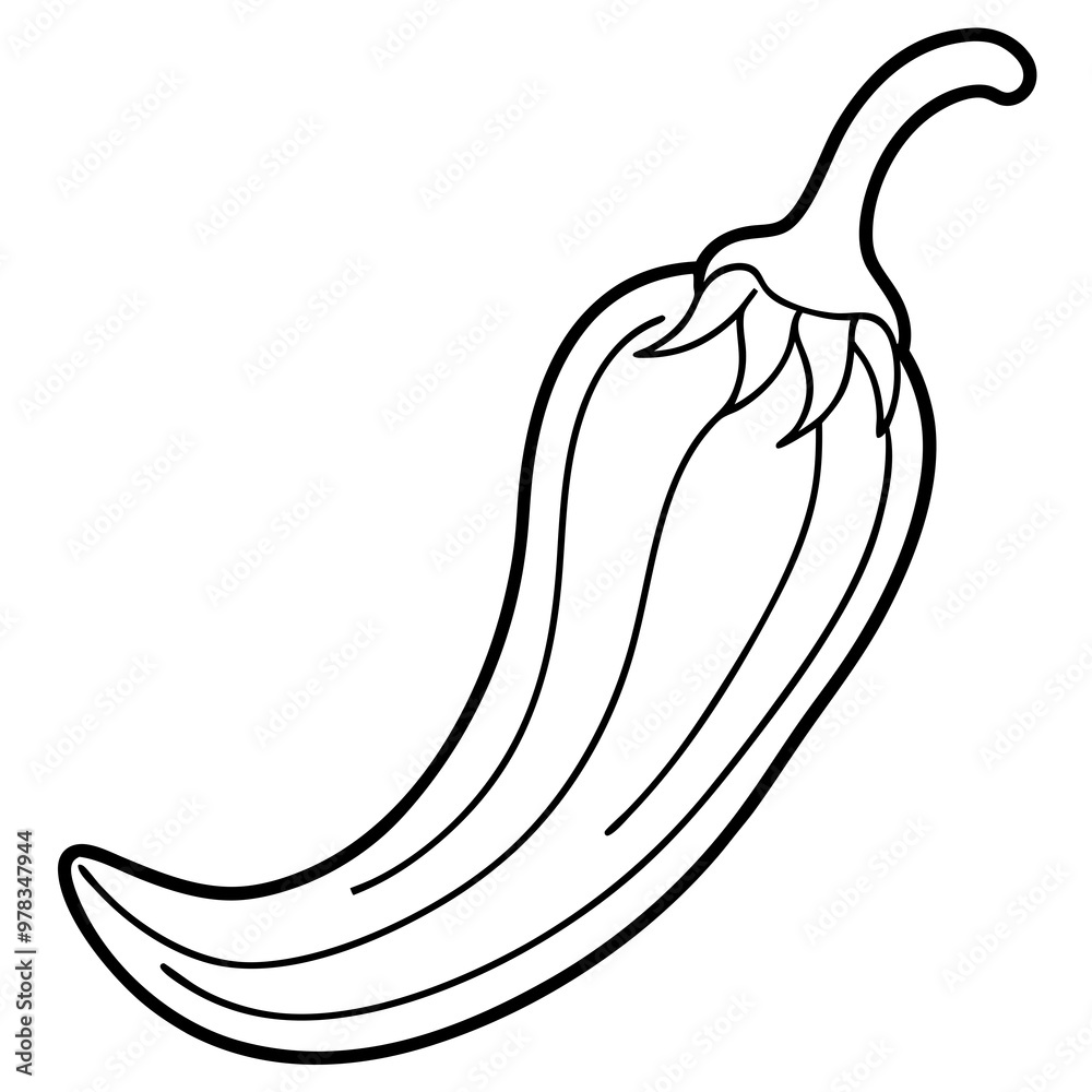 Line art of a pepper vector illustration Line art of a pepper vector illustration