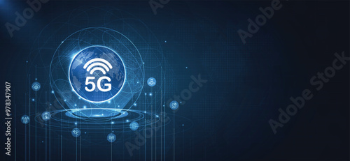 5G network wireless systems and internet technology concept. smart city communication network. 5G wireless mobile internet wifi connection data concept. vector.