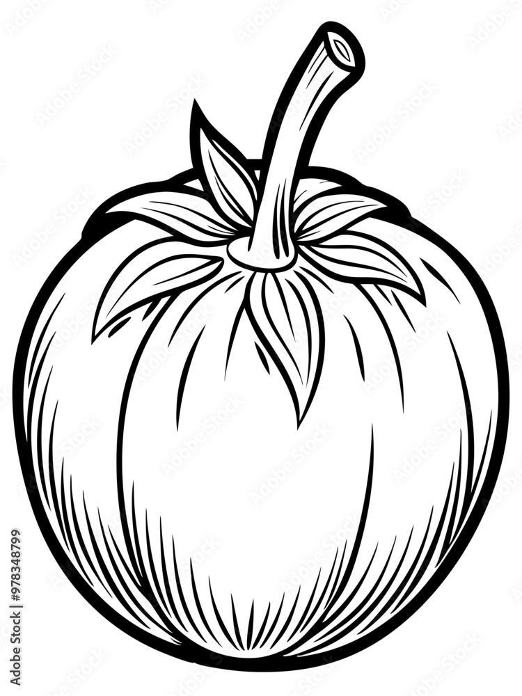 Tomato line art vector design