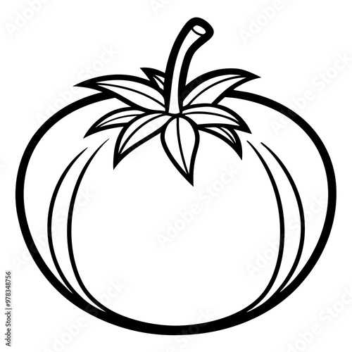 Tomato line art vector design