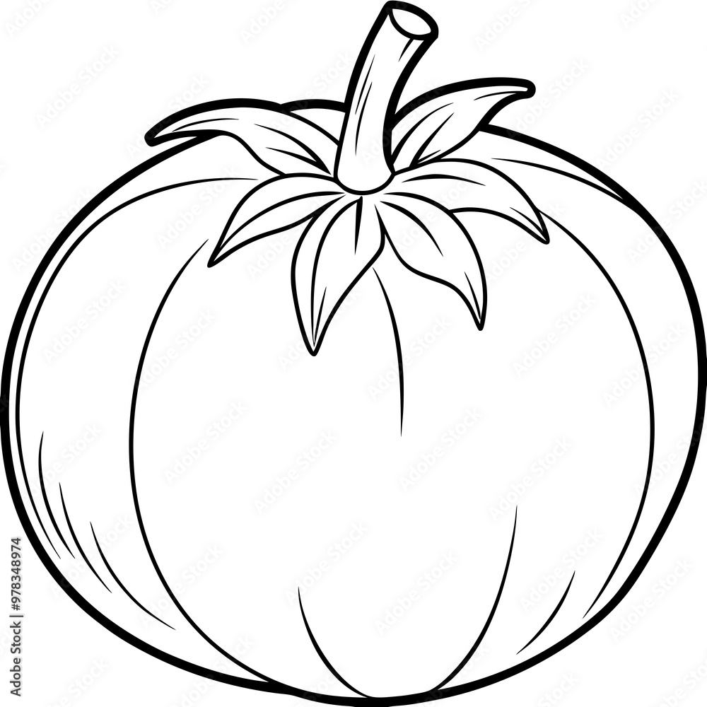 Tomato line art vector illustration
Tomato line art vector illustration