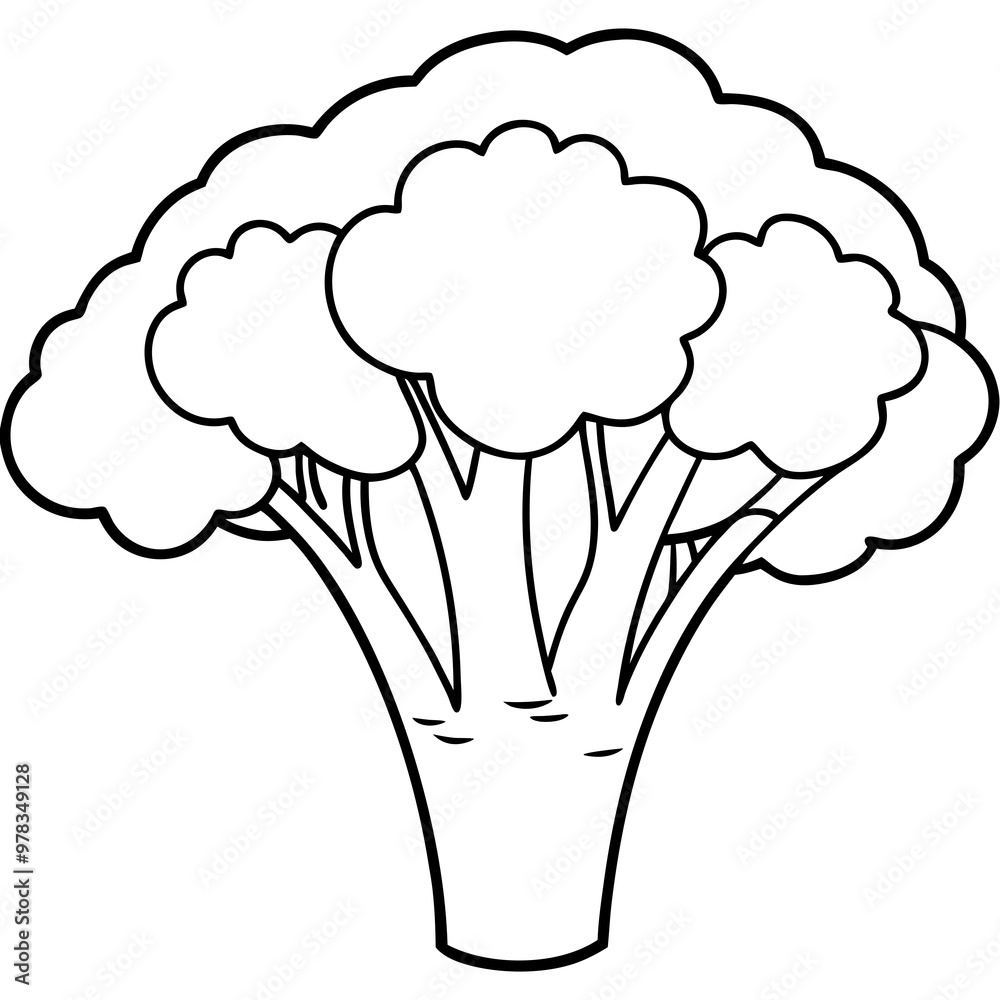 Line art of broccoli vector illustration Line art of broccoli vector illustration