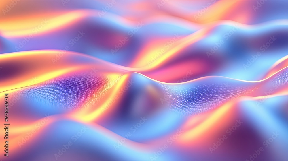 Abstract vibrant neon waves in 3D rendering, 3D rendering of vibrant neon waves in soft, fluid shapes with glowing pink, purple, and blue colors, creating a futuristic feel.
