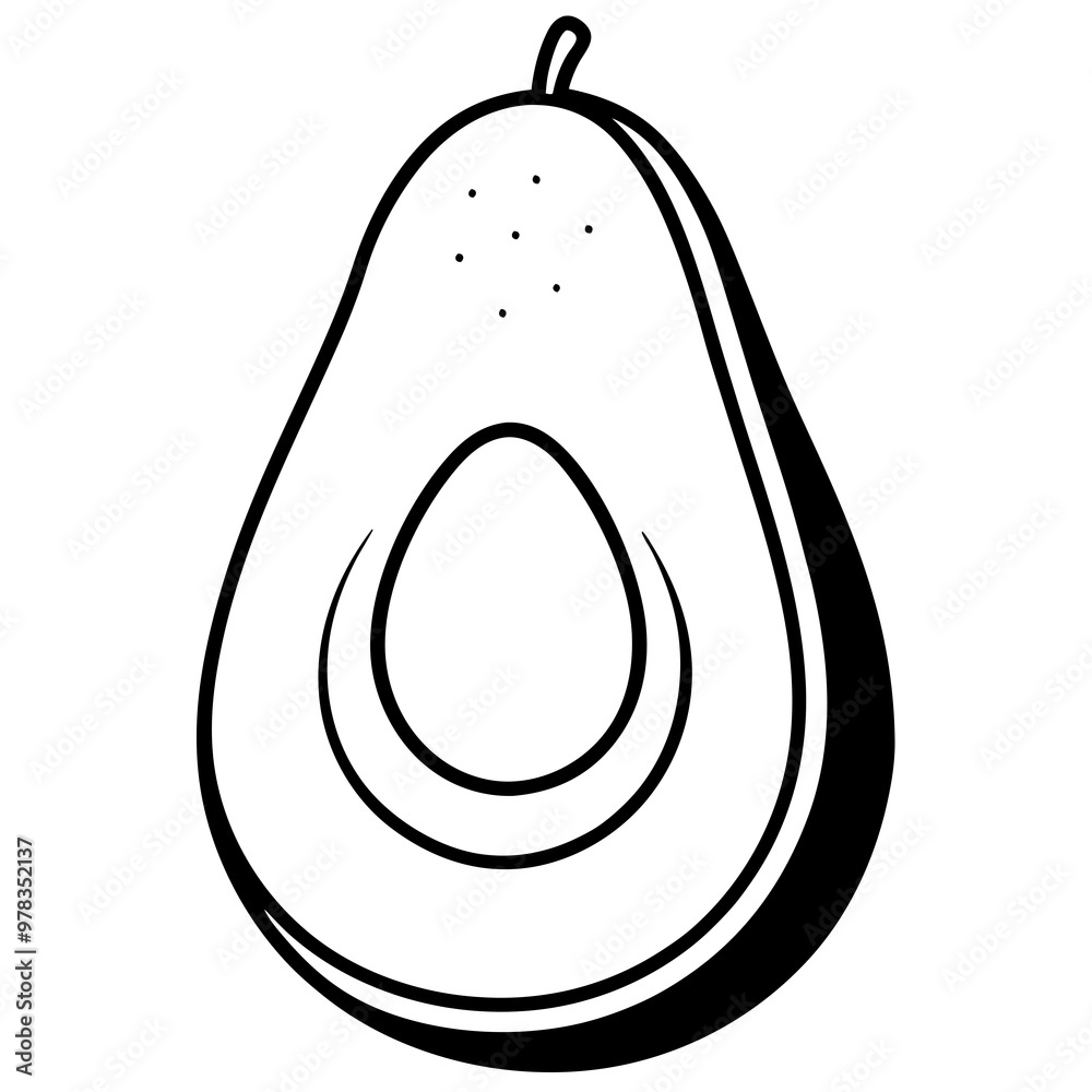 Avocado outline vector illustration Avocado outline vector illustration