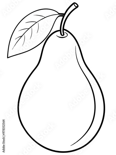 Pear line art vector 
