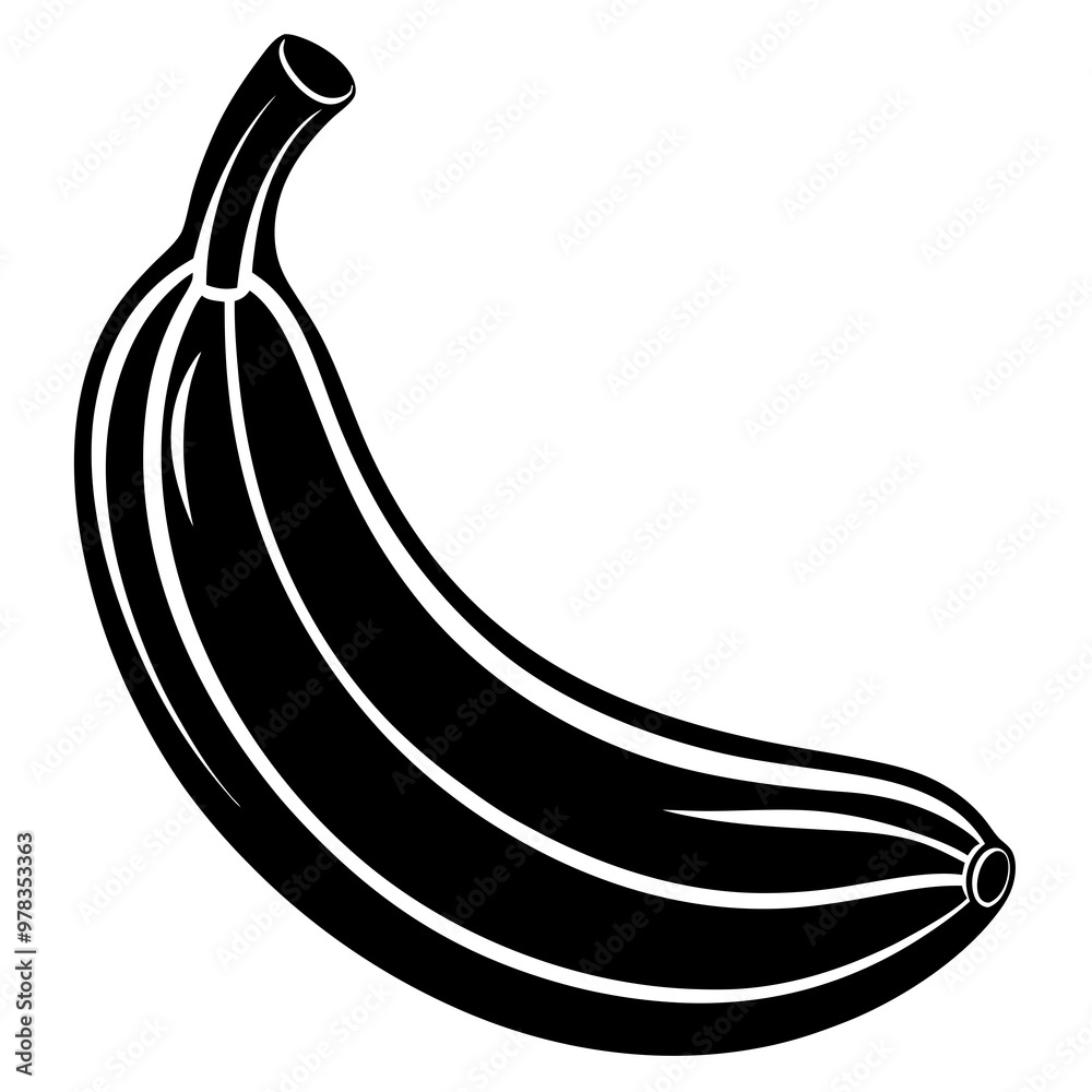 Banana silhouette vector illustration Banana silhouette vector illustration