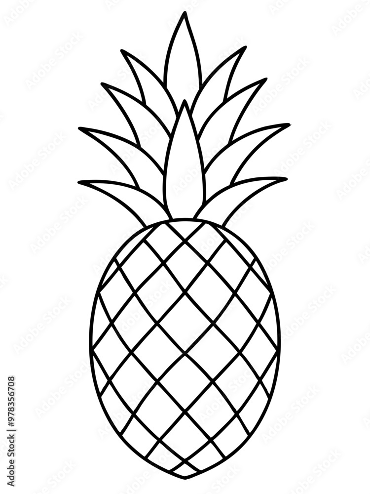 Fototapeta premium line art of a pineapple