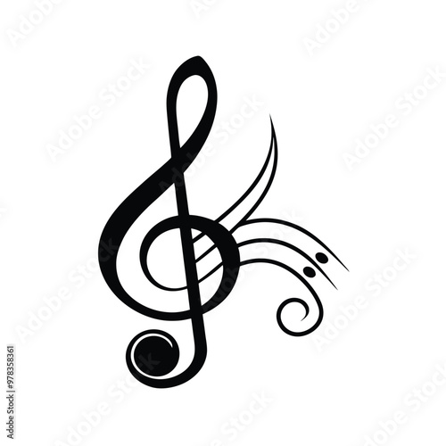 This music notes wave melody vector illustration beautifully captures the dynamic flow of music, ideal for concert posters, digital art, music-themed designs, and creative projects.