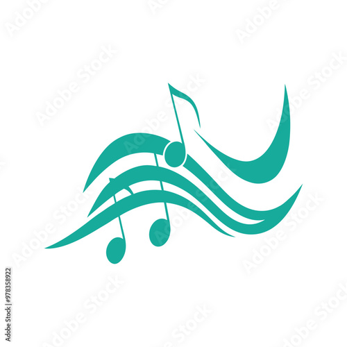 This music notes wave melody vector illustration beautifully captures the dynamic flow of music, ideal for concert posters, digital art, music-themed designs, and creative projects.
