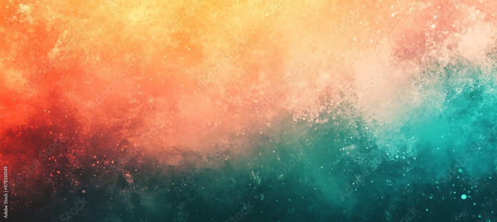 Fototapeta premium Abstract Watercolor Background with Orange Pink and Teal Colors
