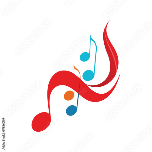 This music notes wave melody vector illustration beautifully captures the dynamic flow of music, ideal for concert posters, digital art, music-themed designs, and creative projects.