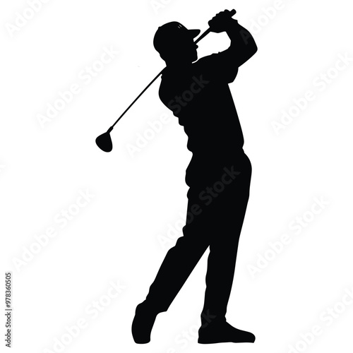 golf player silhouette vector