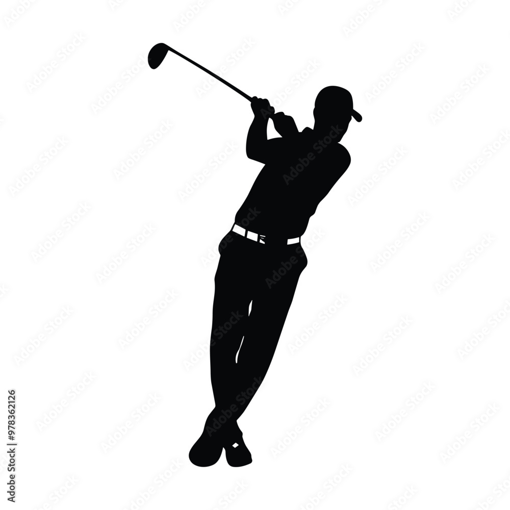Obraz premium golf player silhouette vector